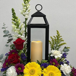 Sunset Lantern Flower Arrangement