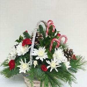 Candy Cane Christmas Basket