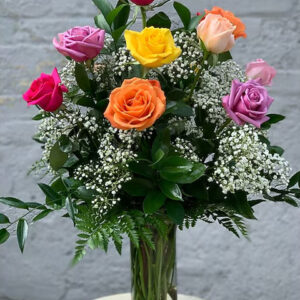 Colorful Dozen Roses